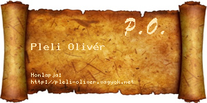 Pleli Olivér névjegykártya